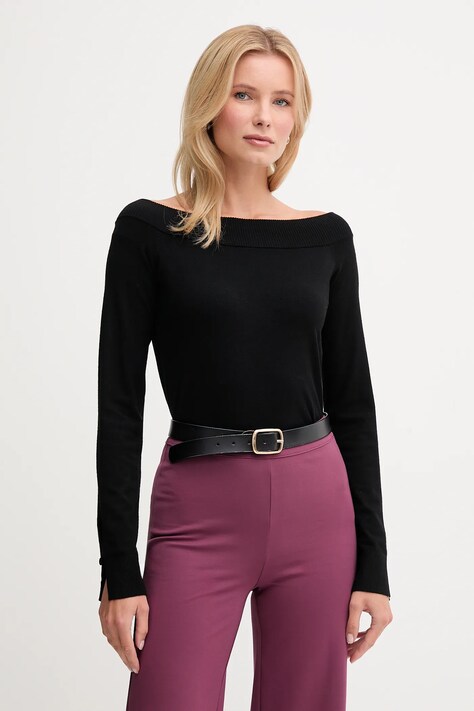 United Colors of Benetton sweter damski kolor czarny lekki 1W2AD10E0