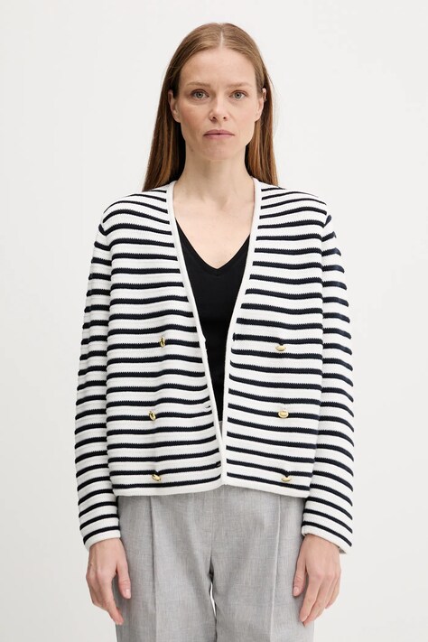 Barbour kardigan bawełniany ABBY damski kolor granatowy LKN1650
