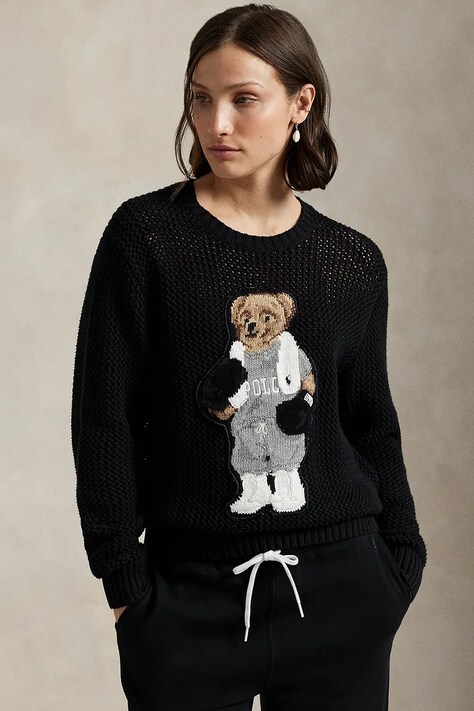Polo Ralph Lauren maglione in cotone Sweater Pullover donna colore nero  211972112