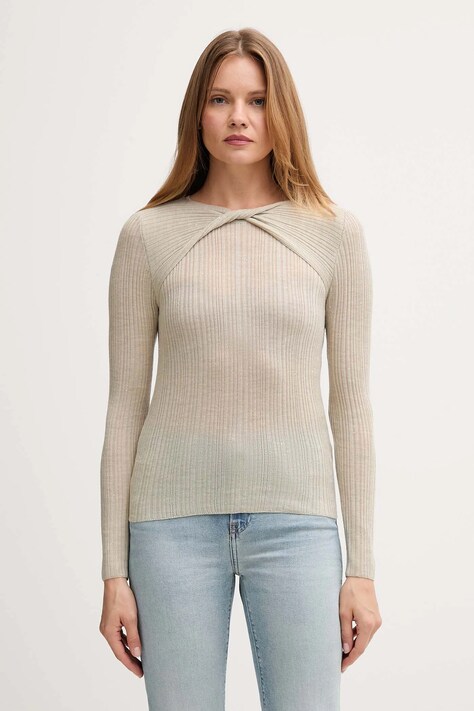 Hoss Intropia sweter wełniany damski kolor zielony lekki 6382015