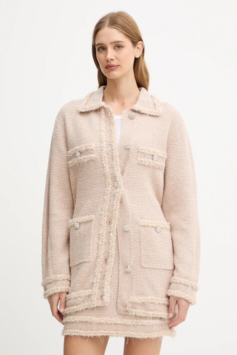 Blugirl Blumarine kardigan damski kolor beżowy ciepły RF5228.MA950