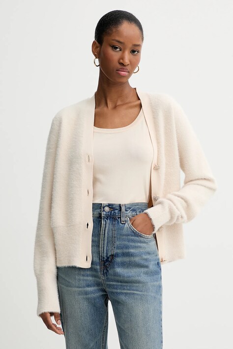 Blugirl Blumarine kardigan i top damski kolor beżowy lekki RF5235.MA39R