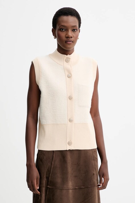 Blugirl Blumarine kamizelka damski kolor beżowy RF5236.MA39R