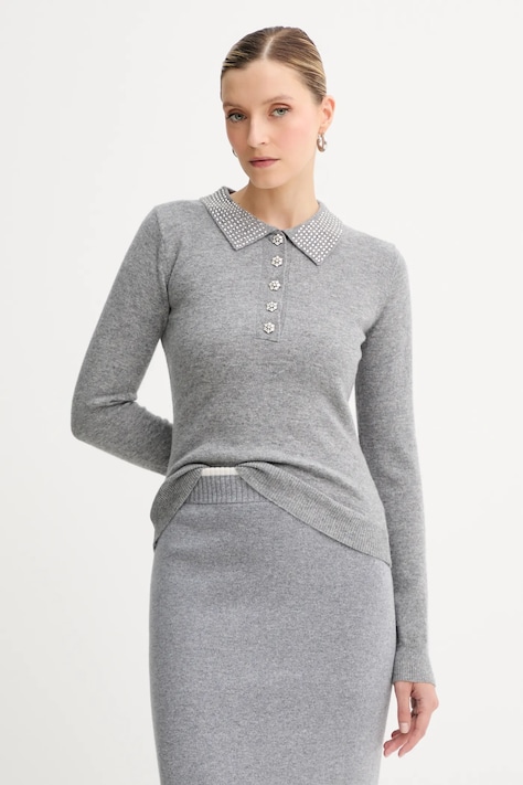 Vuneni pulover Fracomina boja: siva, lagane, FR25WT7005K53201