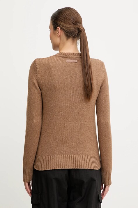 Светр із додаванням вовни EA7 Emporio Armani — AW25-SWD0DP, коричневий — фото 3