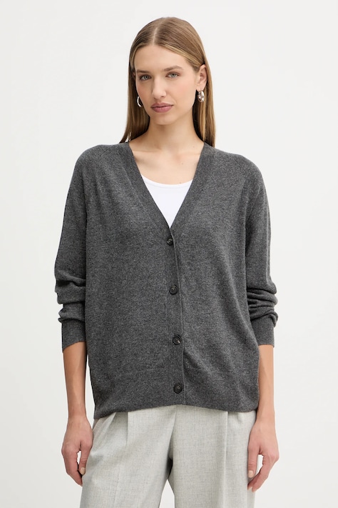 Вовняний кардиган MM TENENTE колір сірий легкий 2526346038600