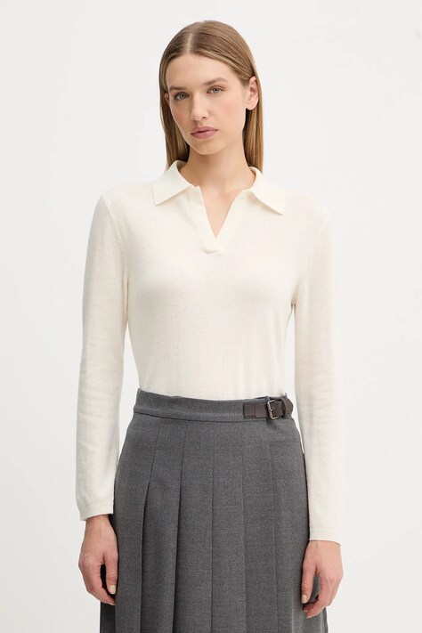 MM sweter wełniany MOXA damski kolor beżowy lekki 2526366058600