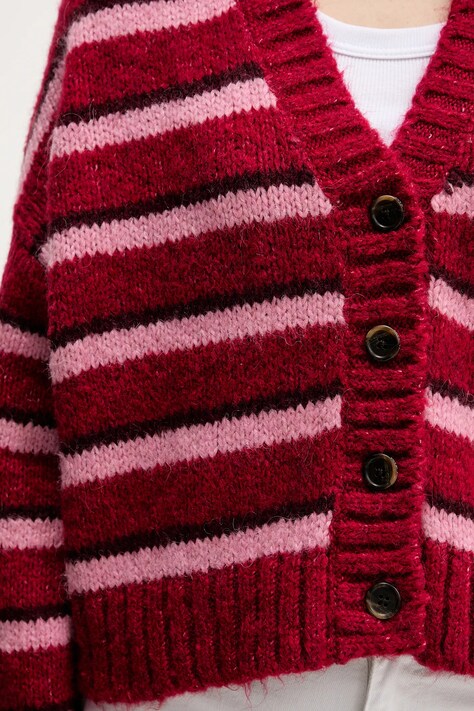 Tommy Jeans kardigan z domieszką wełny damski kolor różowy DW0DW21678