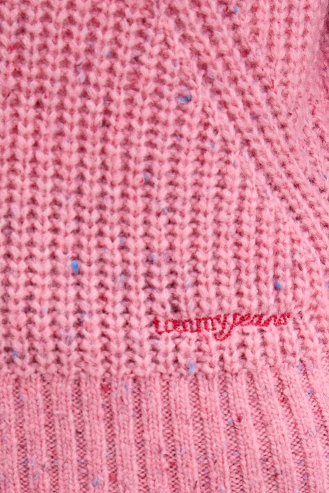 Tommy Jeans sweter z dodatkiem wełny damski kolor różowy ciepły z golfem DW0DW21686