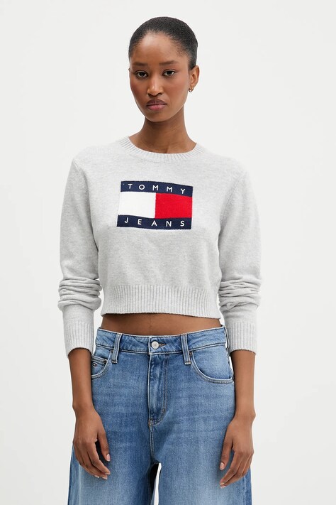 Tommy Jeans sweter damski kolor szary DW0DW21690