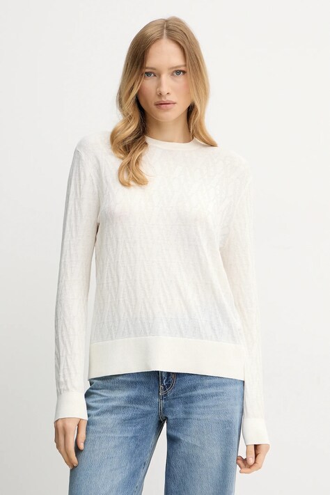 Armani Exchange sweter damski kolor beżowy lekki XW001317 AF16619