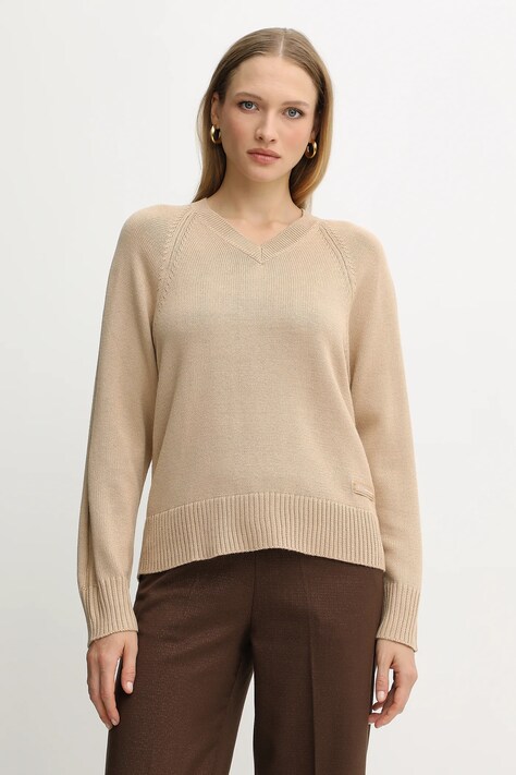 Свитер с добавлением шерсти Armani Exchange цвет бежевый лёгкий XW001335 AF13774