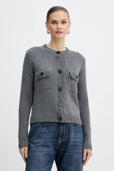 Weekend Max Mara kardigan wełniany OLBIA damski kolor szary 2525346032600