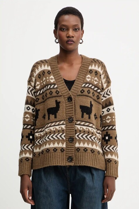 Weekend Max Mara gyapjú kardigán OVATTA zöld, 2525346092600