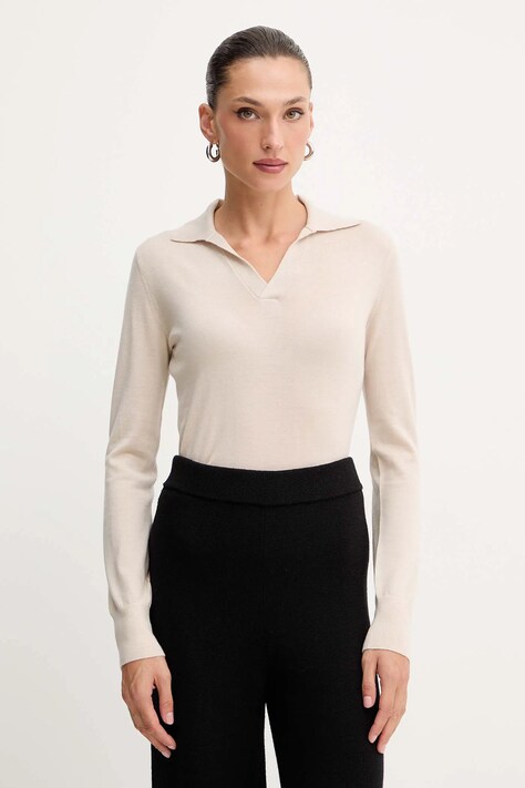 Weekend Max Mara sweter wełniany CAPPA damski kolor beżowy lekki 2525366052600