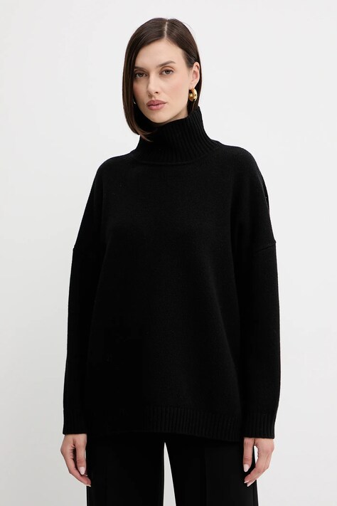 Weekend Max Mara pulover de lână BORGIA culoarea negru, cu guler, 2525366112600