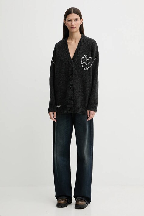 ZADIG&VOLTAIRE kardigan wełniany damski kolor szary lekki KWCA01667