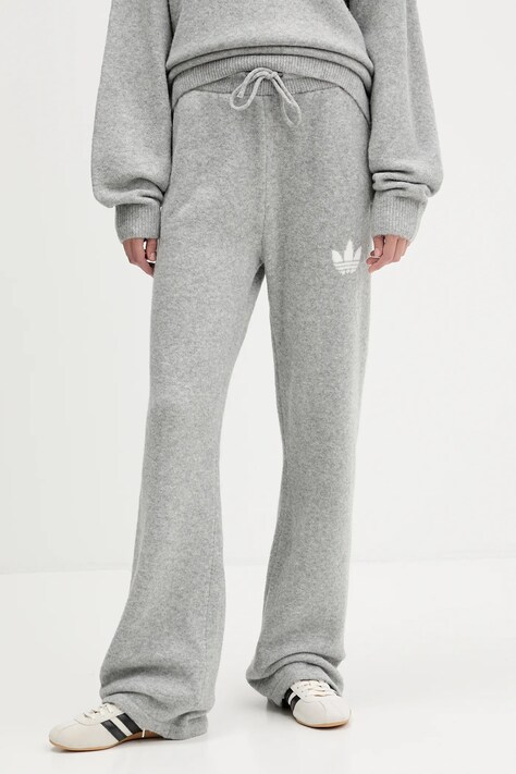 adidas Originals pantaloni de trening cu amestec de lână Knitted Pants culoarea gri, uni, KF2534