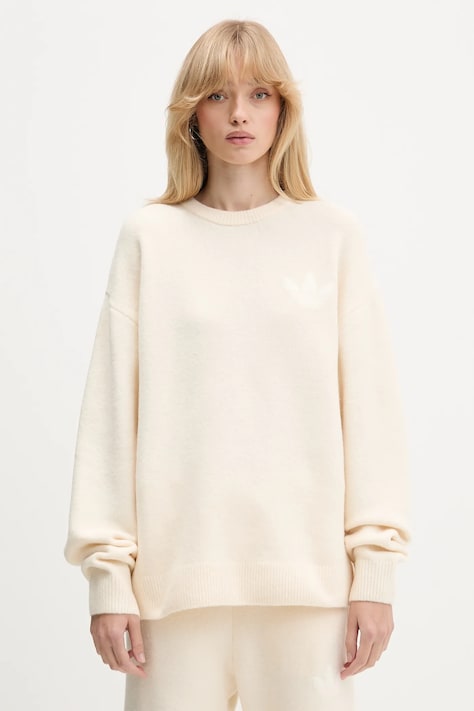 Πουλόβερ με προσθήκη μαλλιού adidas Originals Knitted Sweater χρώμα: μπεζ, KF2339