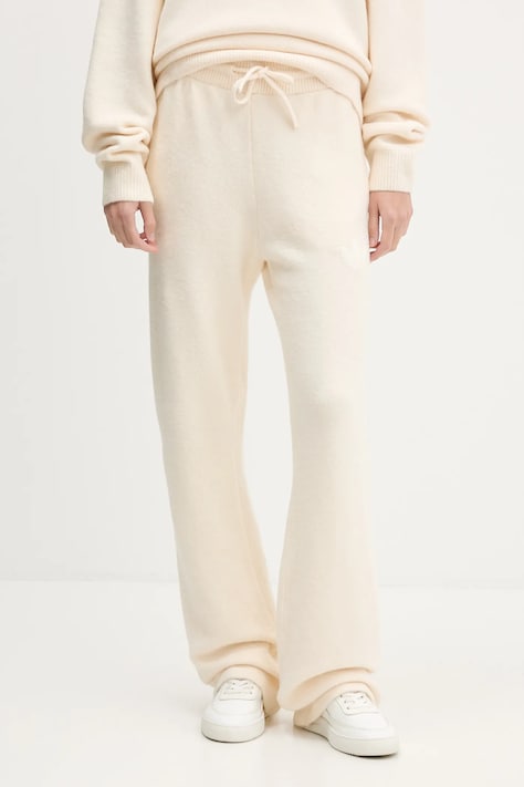 Tepláky s prímesou vlny adidas Originals Knitted Pants béžová farba, jednofarebné, KF2536
