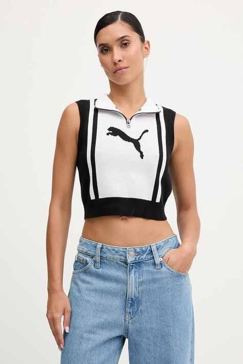Puma kamizelka damski kolor czarny 632126