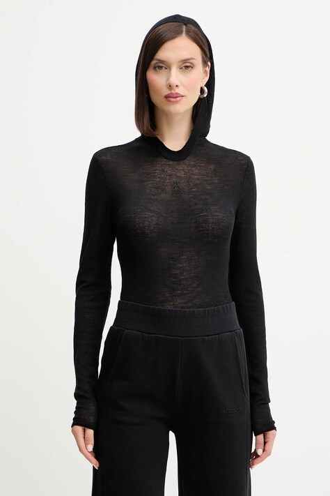Patrizia Pepe body wełniane damski kolor czarny lekki 2K0349 K034