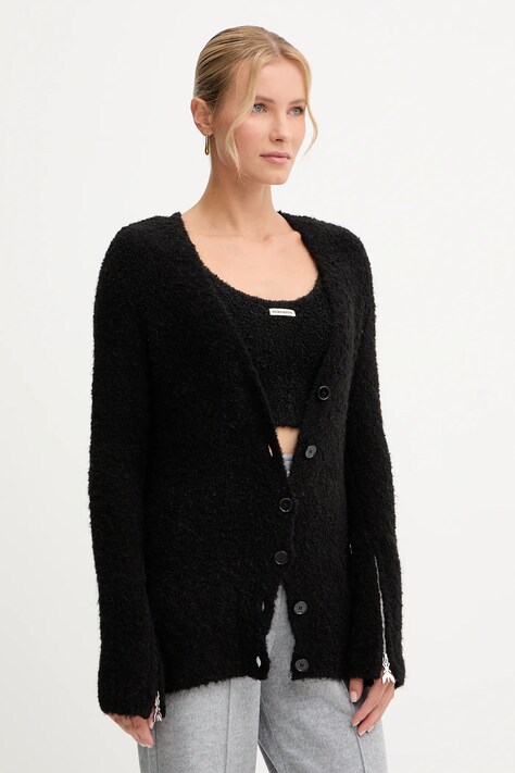 Patrizia Pepe cardigan din amestec de lână culoarea negru, călduros, 2K0356 K222