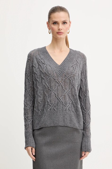 Ermanno Scervino sweter wełniany damski kolor szary lekki D474M501DGE