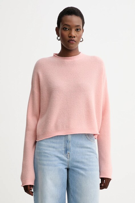 American Vintage sweter z wełną damski kolor różowy RAX18H