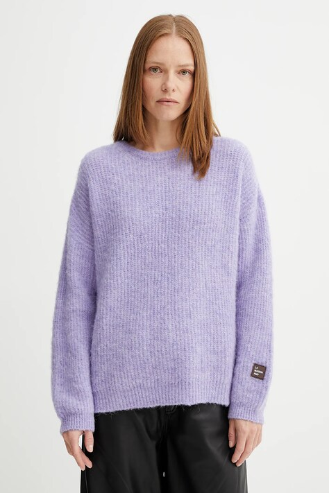 American Vintage sweter z domieszką wełny damski kolor fioletowy ciepły EAST18U