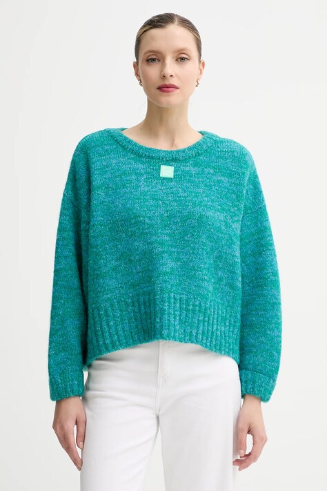 American Vintage sweter z dodatkiem wełny damski kolor turkusowy ciepły EAST18VM