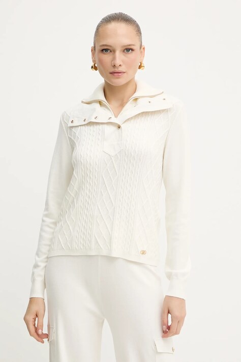 Liu Jo pulover culoarea bej, light, TF5039.MS75L