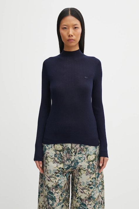 Шерстяной свитер Lacoste цвет зелёный лёгкий с полугольфом AF4189