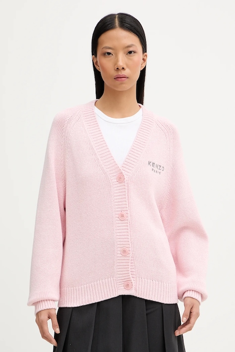 Kenzo kardigan z dodatkiem wełny damski kolor różowy FF62CA7143LA