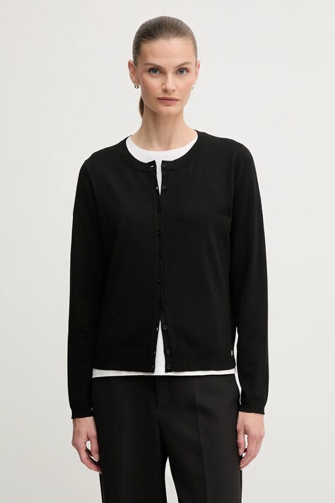 Dkny kardigan damski kolor czarny lekki DJ5R0733