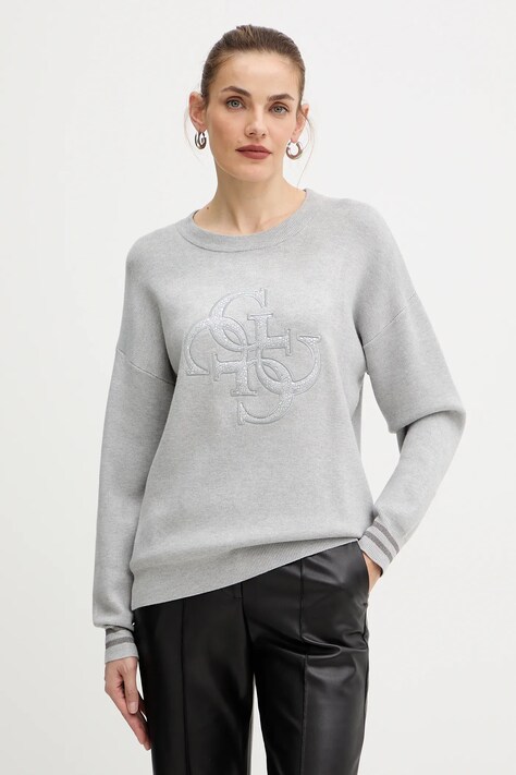 Guess sweter SYLVIE damski kolor szary lekki W5BR42 Z26I2