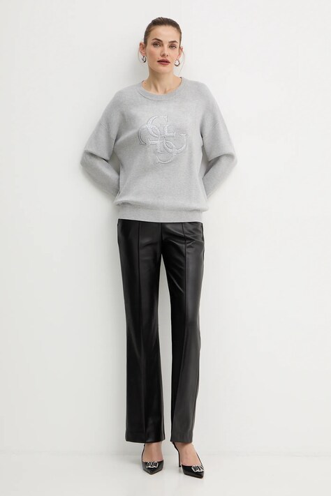 Guess sweter SYLVIE damski kolor szary lekki W5BR42 Z26I2