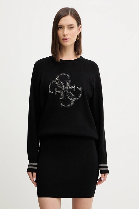 Guess sweter SYLVIE damski kolor czarny lekki W5BR42 Z26I2