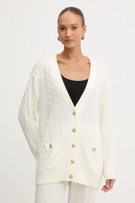 Guess kardigan z dodatkiem wełny ELSA damski kolor beżowy lekki W5BR37 Z1192