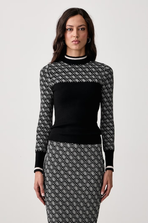 Guess Sweter damski z dodatkiem wełny AUBREY czarny W5BR24 Z3JD2