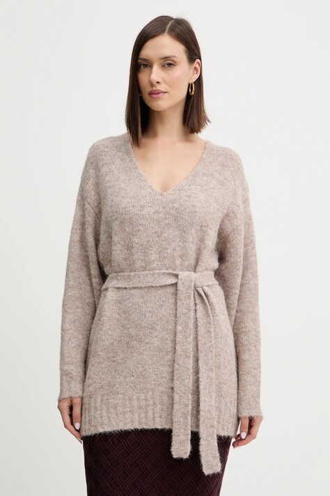 Guess sweter z domieszką wełny KIYOKA damski kolor brązowy W5BR0P Z4302