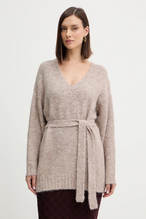 Guess pulover din amestec de lână KIYOKA culoarea maro, W5BR0P Z4302