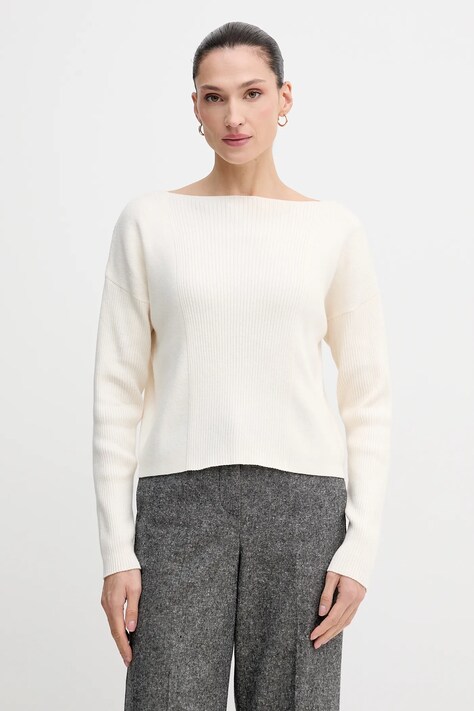 Sisley sweter z domieszką wełny damski kolor beżowy 1KHTL106J