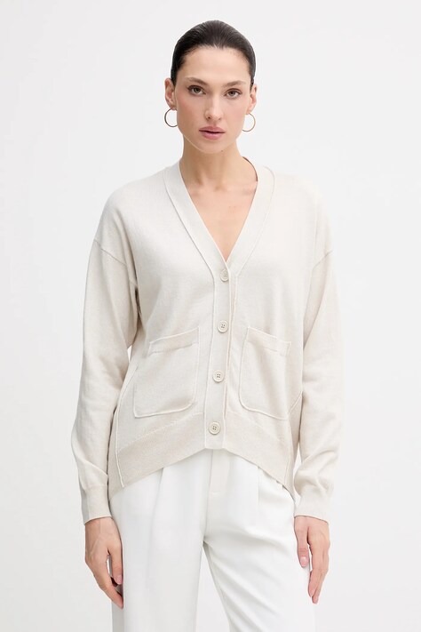 Sisley cardigan din amestec de lână culoarea bej, light, 1KHTM602P