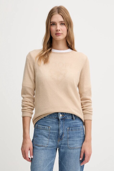 Joop! sweter kaszmirowy damski kolor beżowy lekki 30047487