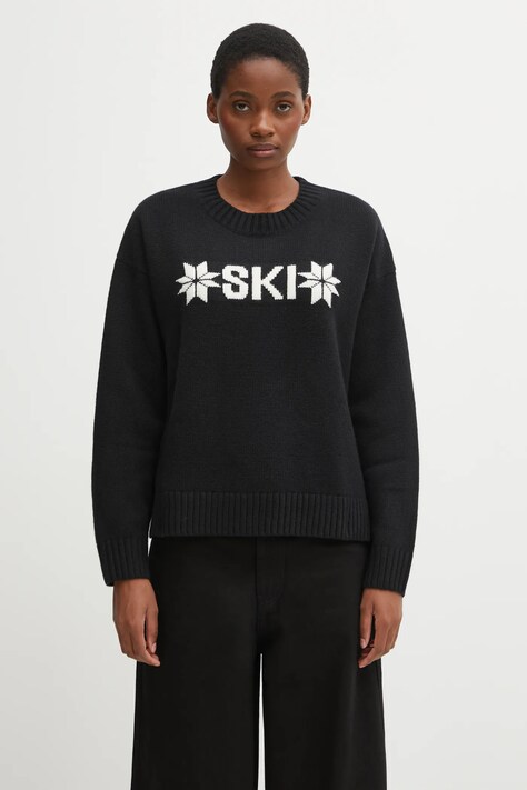 Helly Hansen sweter z dodatkiem wełny BLISS kolor czarny ciepły 54604