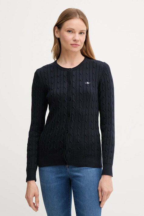 Gant kardigan damski kolor granatowy lekki 4800103