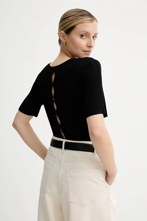 Sessun sweter damski kolor czarny lekki 25109030