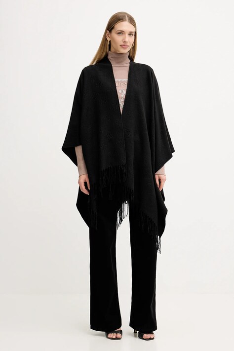 Guess poncho kolor czarny AW5421 POL03