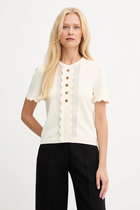 Twinset bluzka damska kolor beżowy gładka 252TP3203